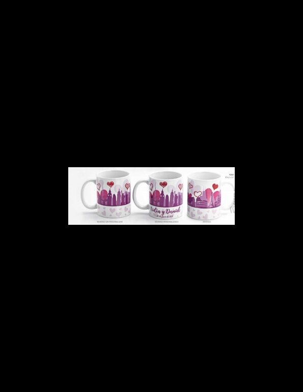Taza corazones personalizable