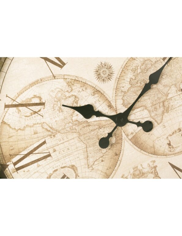 RELOJ PARED MAPA MUNDI MARRON 76D CM