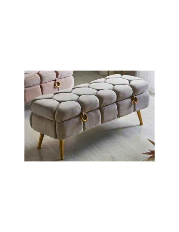 DESCALZADORA KALEVI TERCIOPELO BEIGE 120X40X40 CM