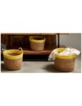 MACETERO AMARILLO MAIZ/TELA 24 CMS. S/3