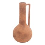 Florero de terracota rústico con asa de 34 cm