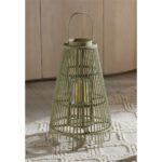 farol conico listones verde decorativo 53 cm