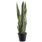 Lengua de suegra artificial 80 cm Sansevieria en maceta negra
