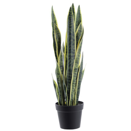 Lengua de suegra artificial 80 cm Sansevieria en maceta negra