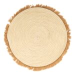 Set de 6 bajoplatos de fibras naturales con flecos