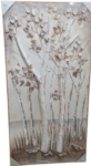 Cuadro decorativo árboles relieve blanco dorado