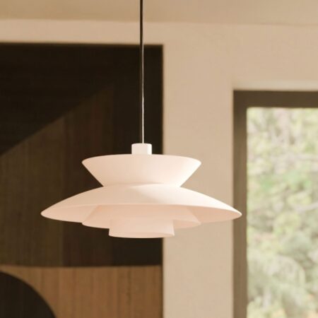 Lámpara colgante blanca moderna de techo 38 cm estilo nórdico