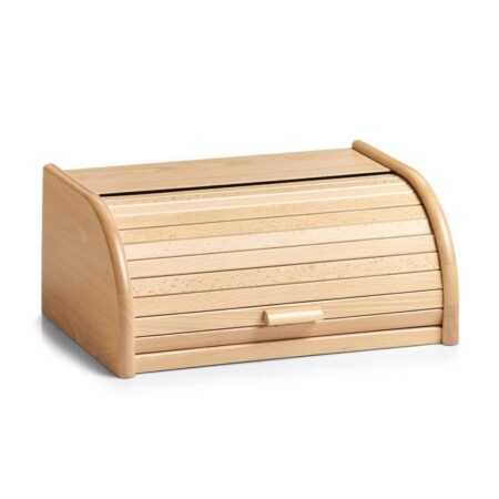 Panera de madera con tapa enrollable para conservar pan en cocina