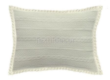 Cojín Olimpia beige 50x70 borde con puntilla