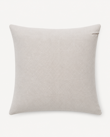 Parte trasera beige del cojín decorativo azul y beige de 45x45 cm